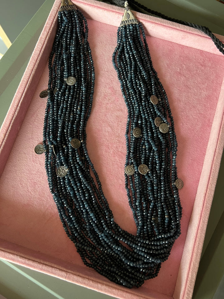 Royal Elegance: Designer Blue Onyx Statement Necklace