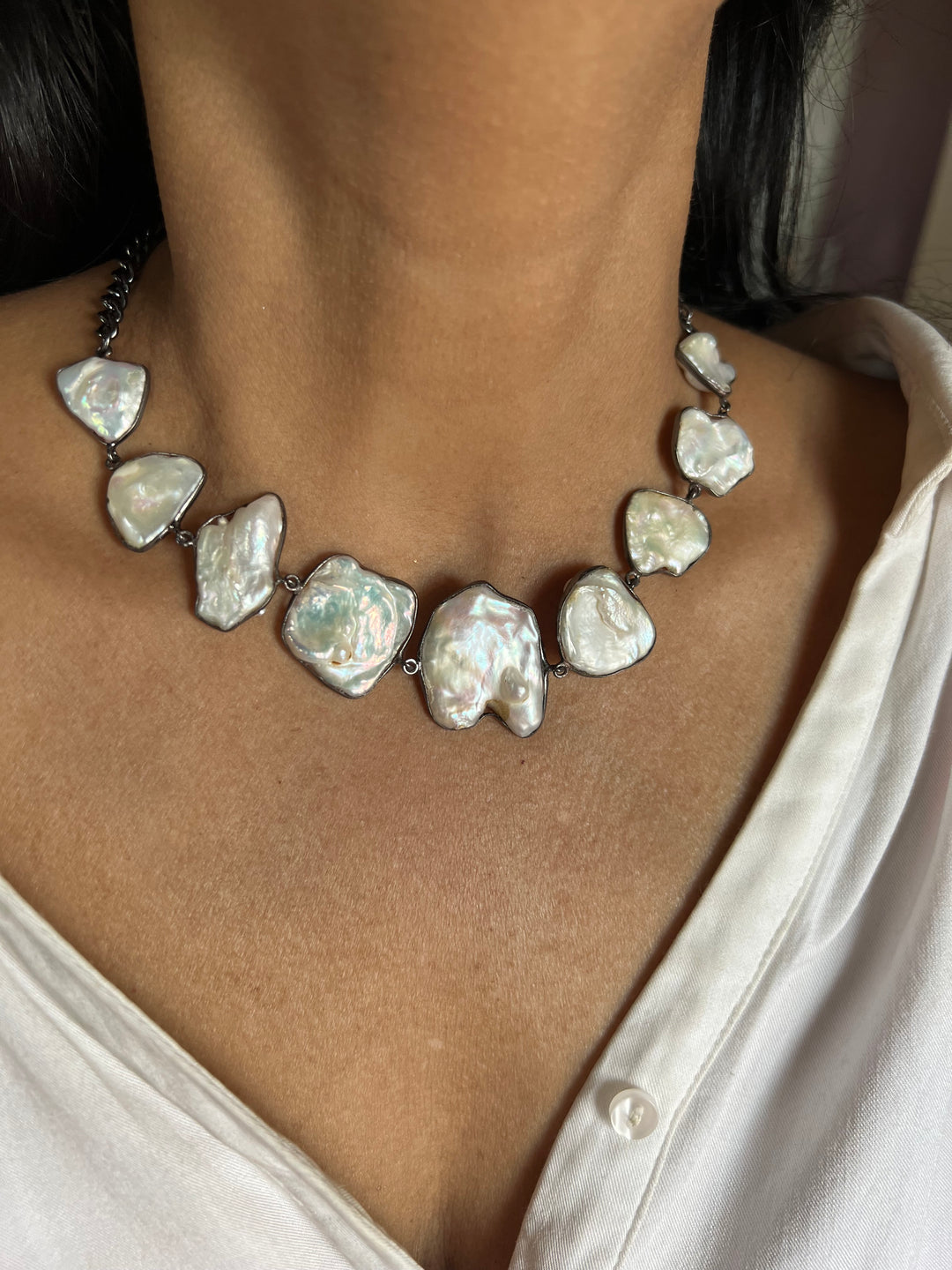 Statement Natural Pearl Necklace