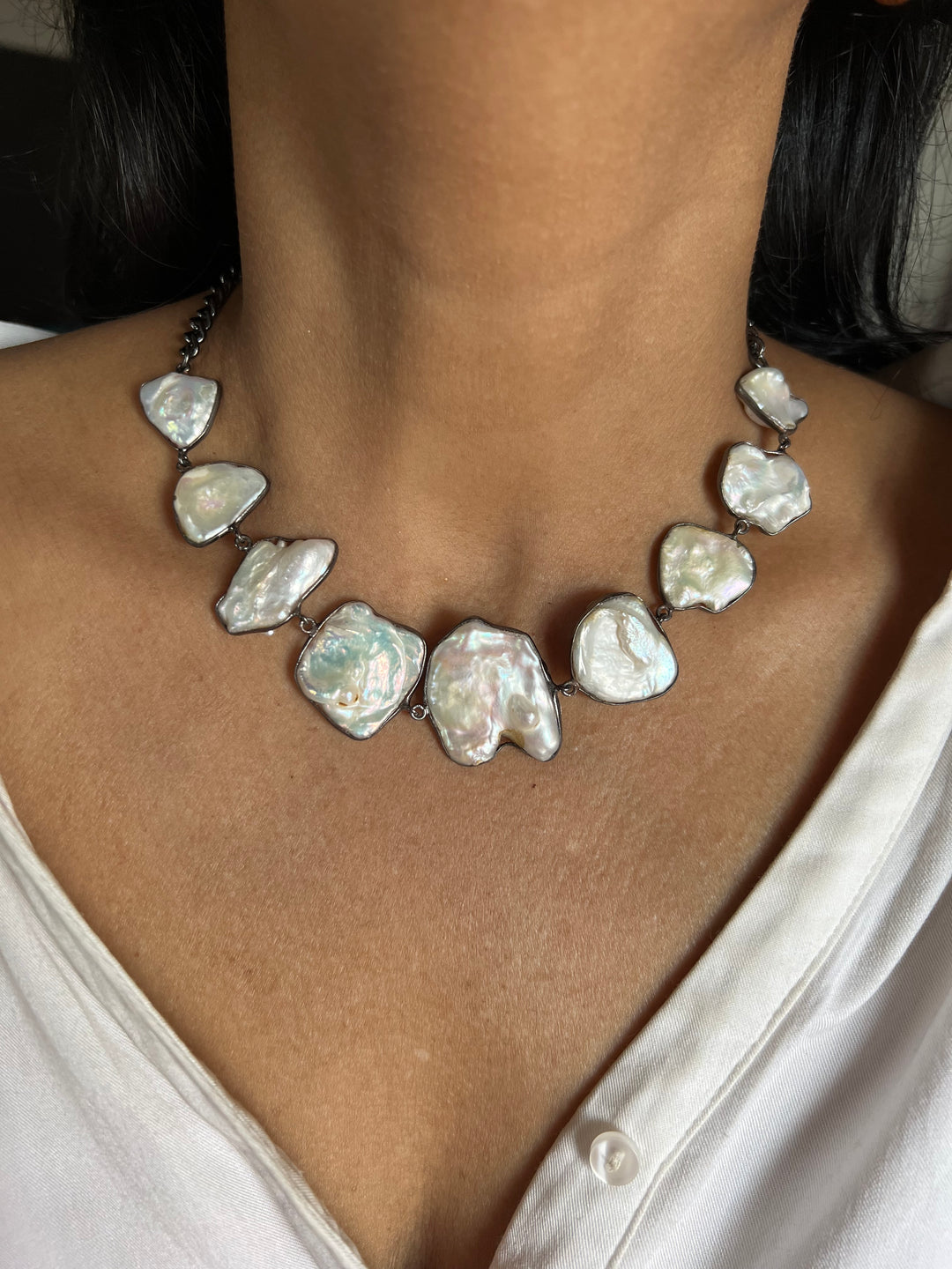 Statement Natural Pearl Necklace