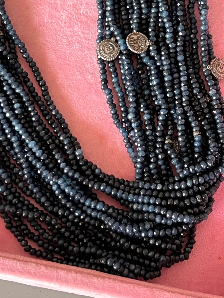 Royal Elegance: Designer Blue Onyx Statement Necklace