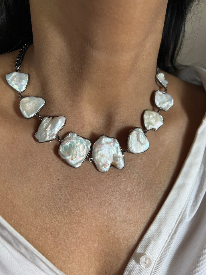 Statement Natural Pearl Necklace