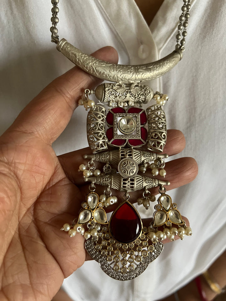 Statement Fusion Necklace with Earrings