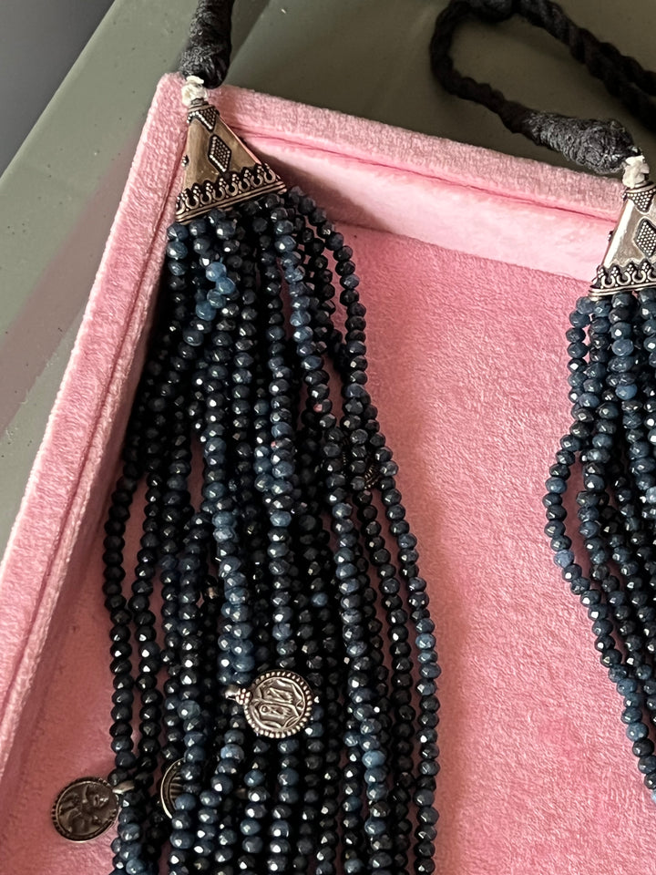 Royal Elegance: Designer Blue Onyx Statement Necklace