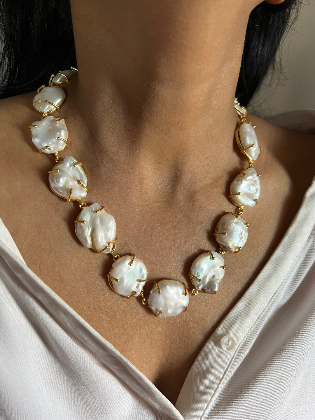 Statement Natural Pearl Necklace
