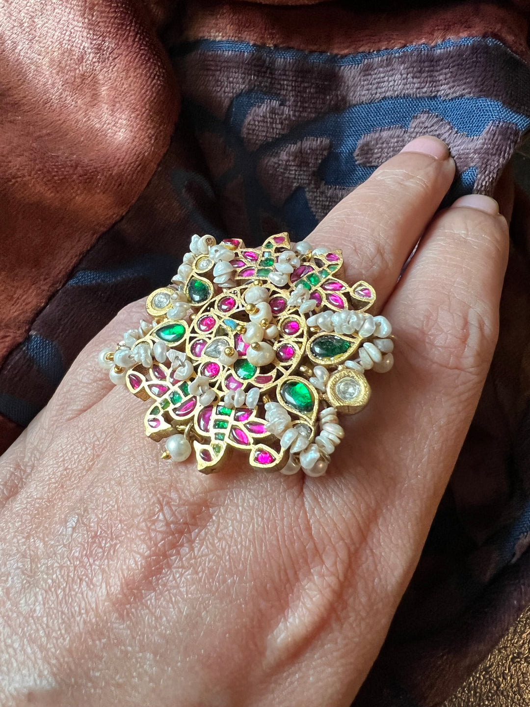 Jadau Kundan and Pearls Ring