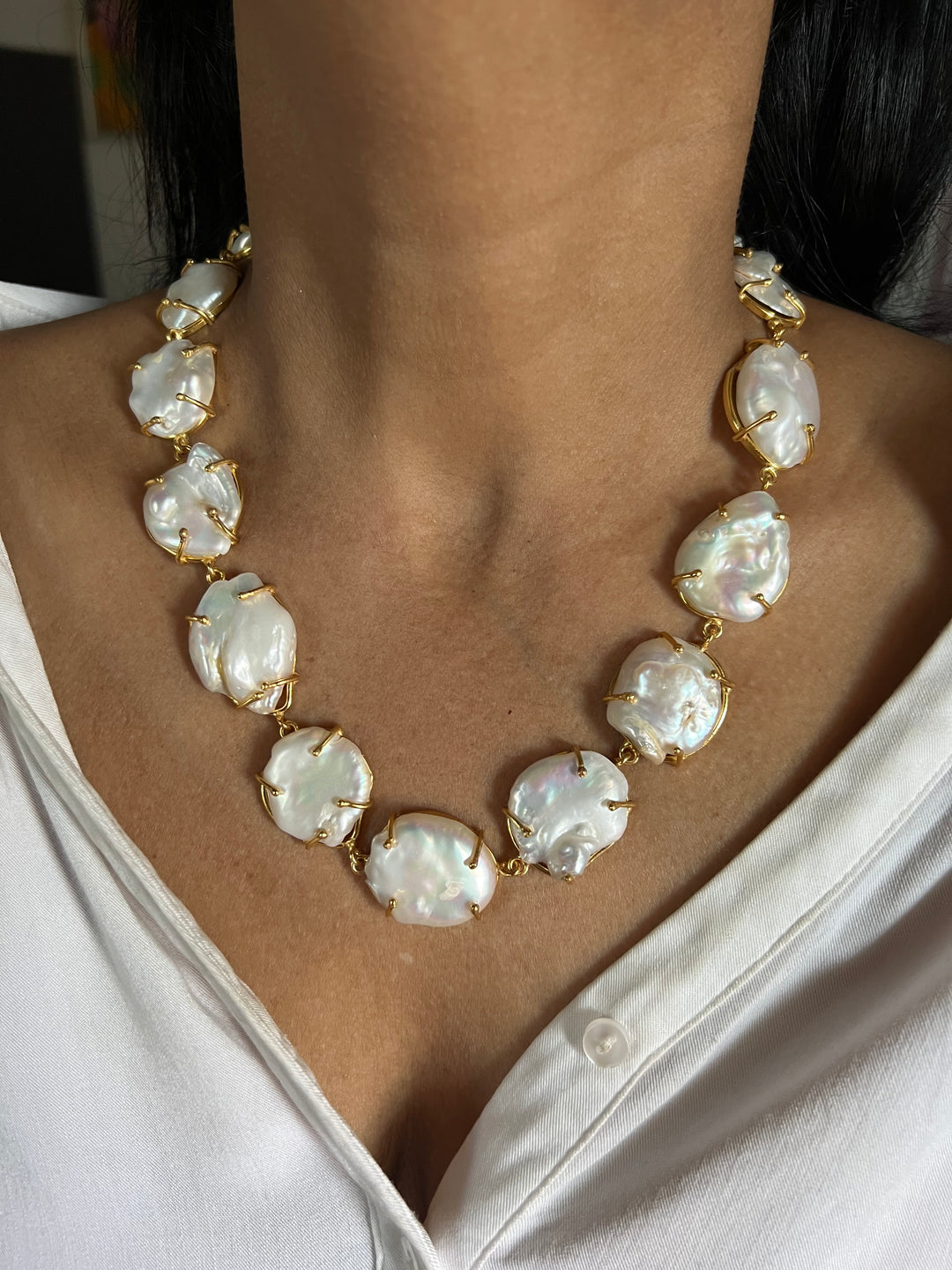 Statement Natural Pearl Necklace