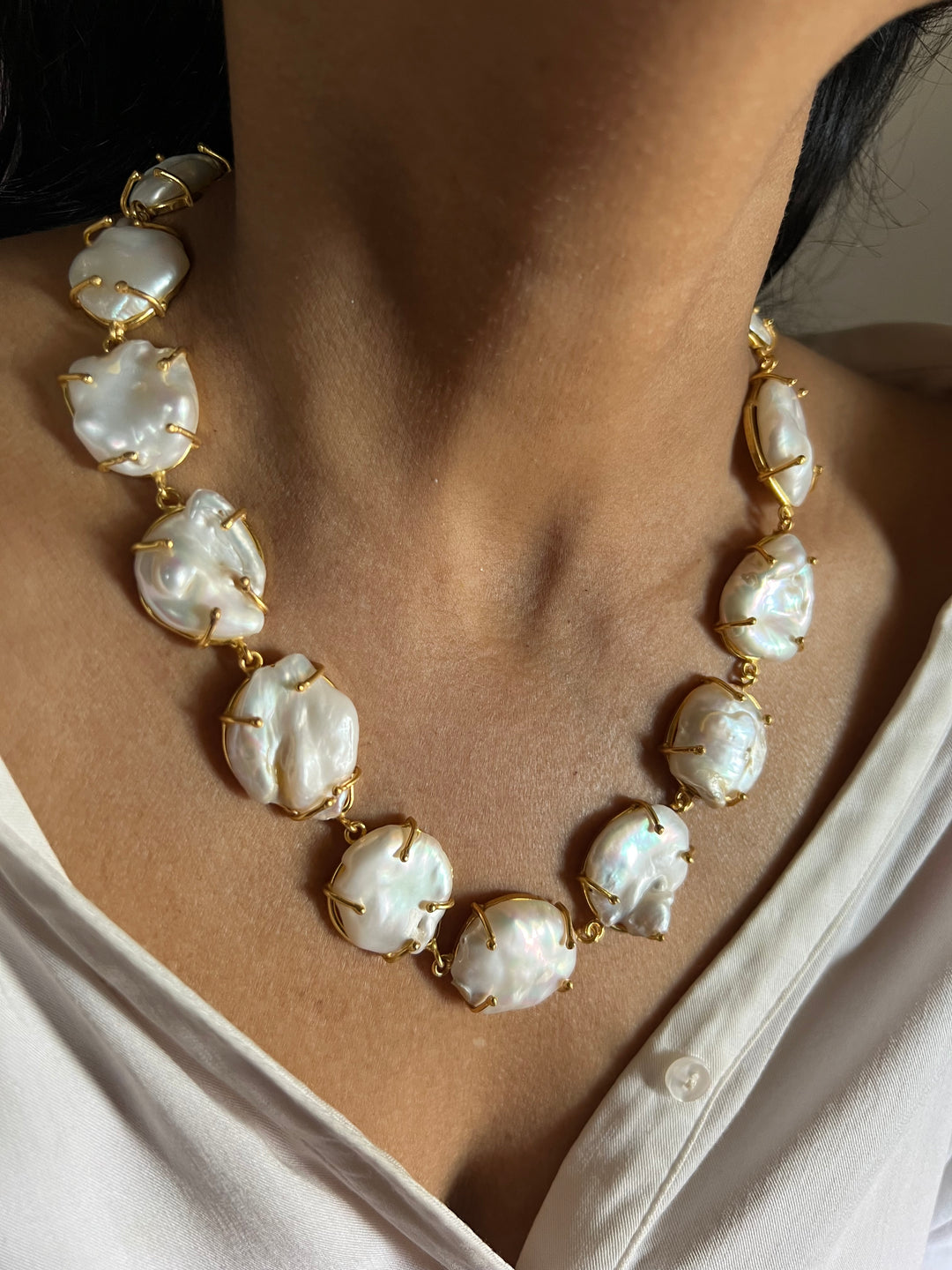 Statement Natural Pearl Necklace