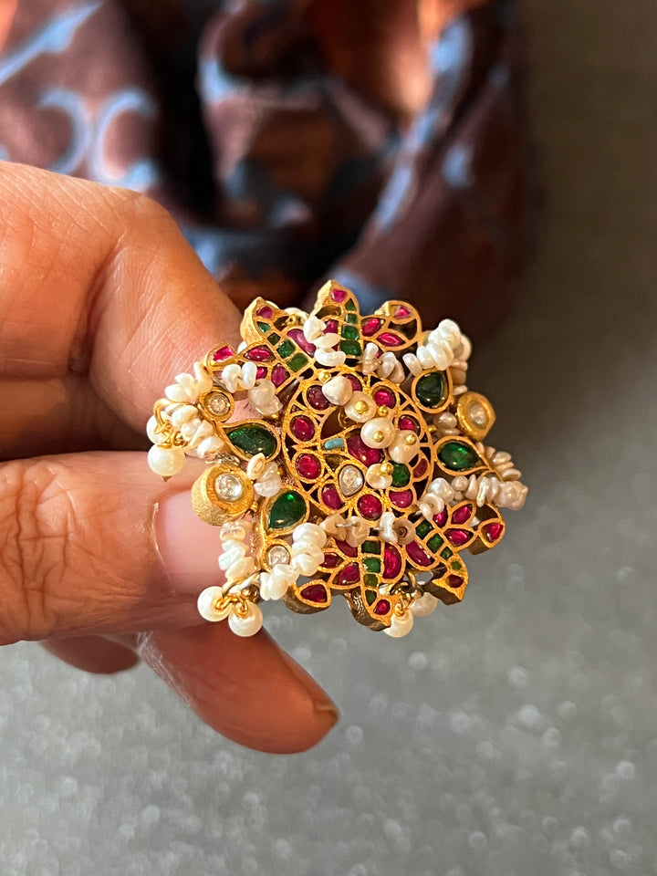 Jadau Kundan and Pearls Ring