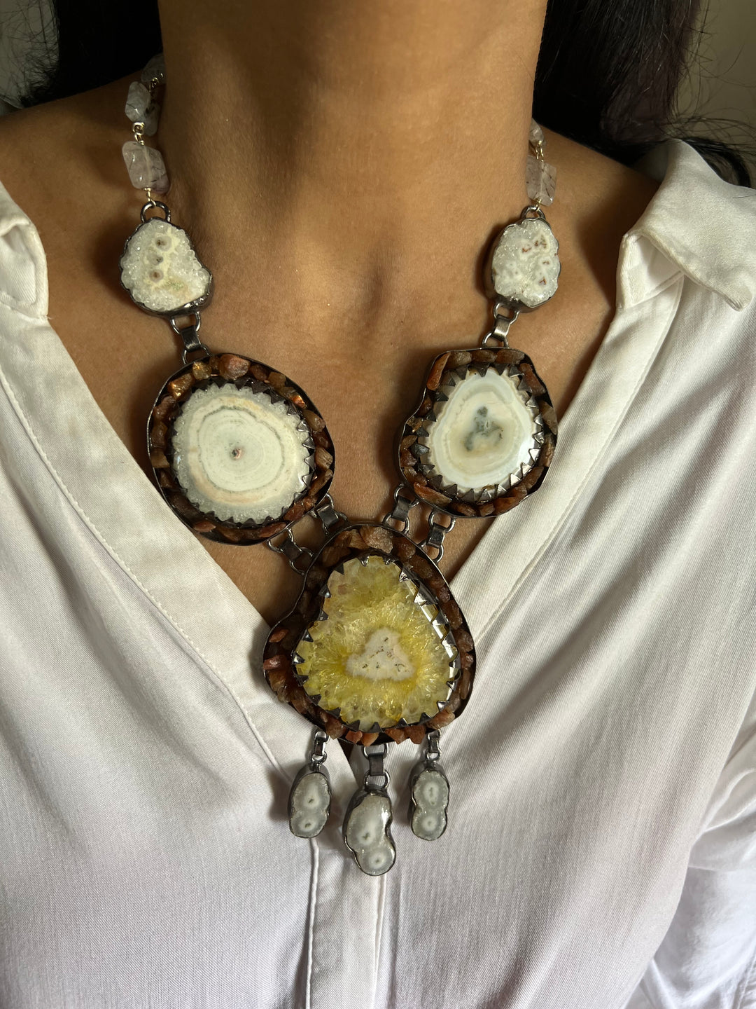 Statement Solar Quartz Necklace