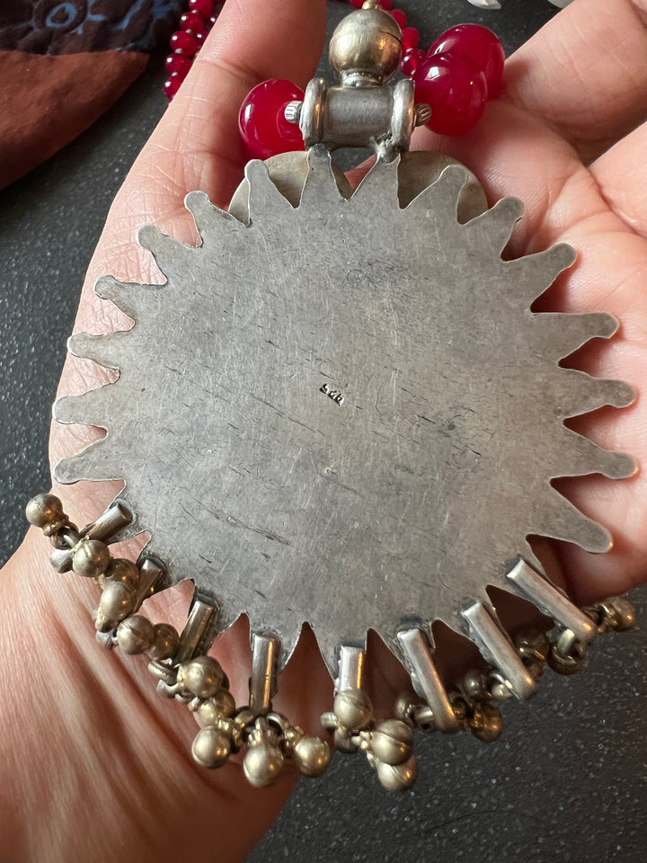 Red Onyx Pure 925 Silver Pendant Necklace