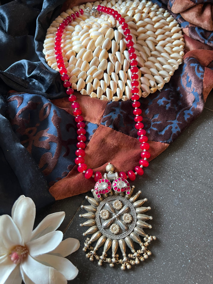 Red Onyx Pure 925 Silver Pendant Necklace