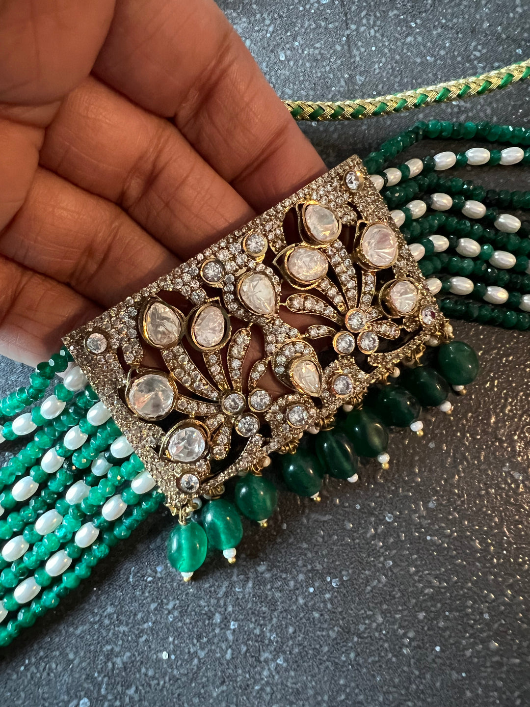 Victorian Kundan Choker with Earrings