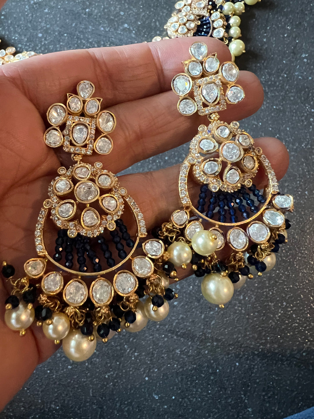 Victorian Kundan Necklace with Earrings