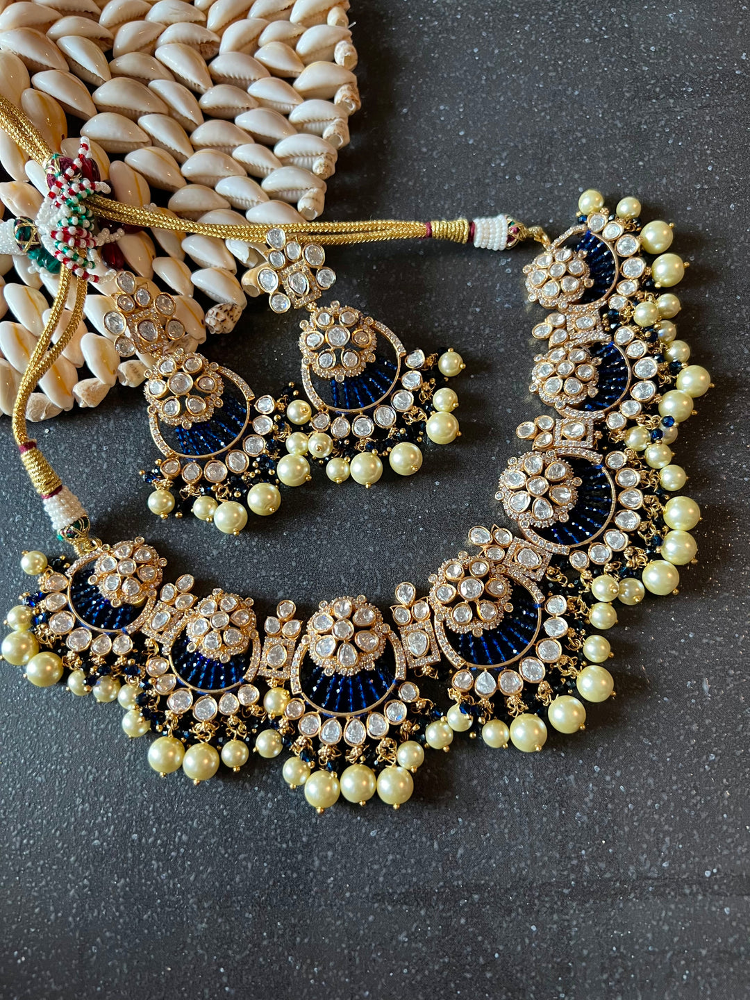 Victorian Kundan Necklace with Earrings