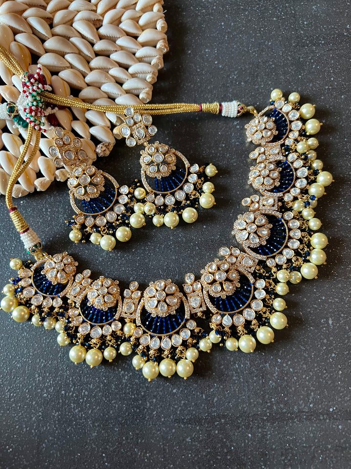 Victorian Kundan Necklace with Earrings