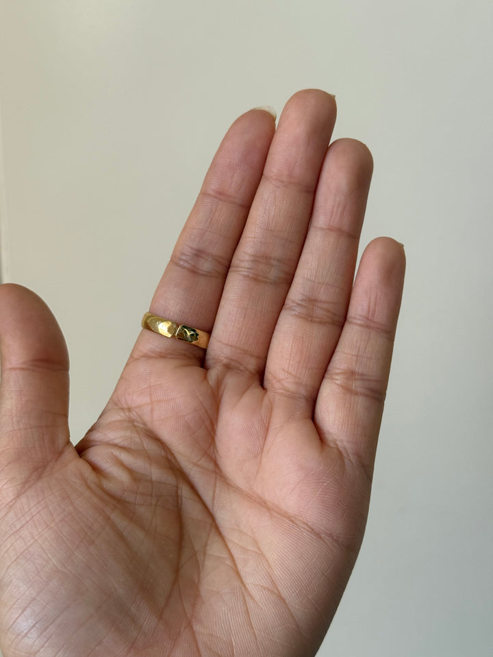 Dendritic Agate Brass Ring
