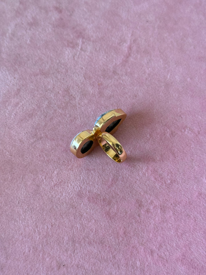 Dendritic Agate Brass Ring
