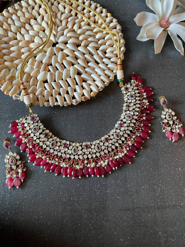 Victorian Kundan Necklace with Earrings