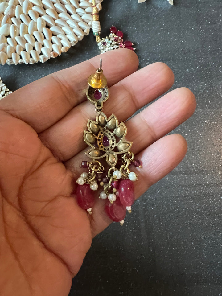 Victorian Kundan Necklace with Earrings