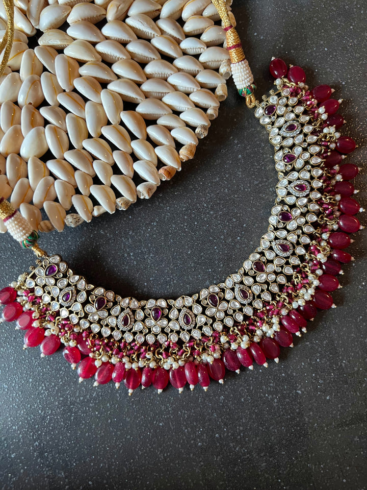 Victorian Kundan Necklace with Earrings