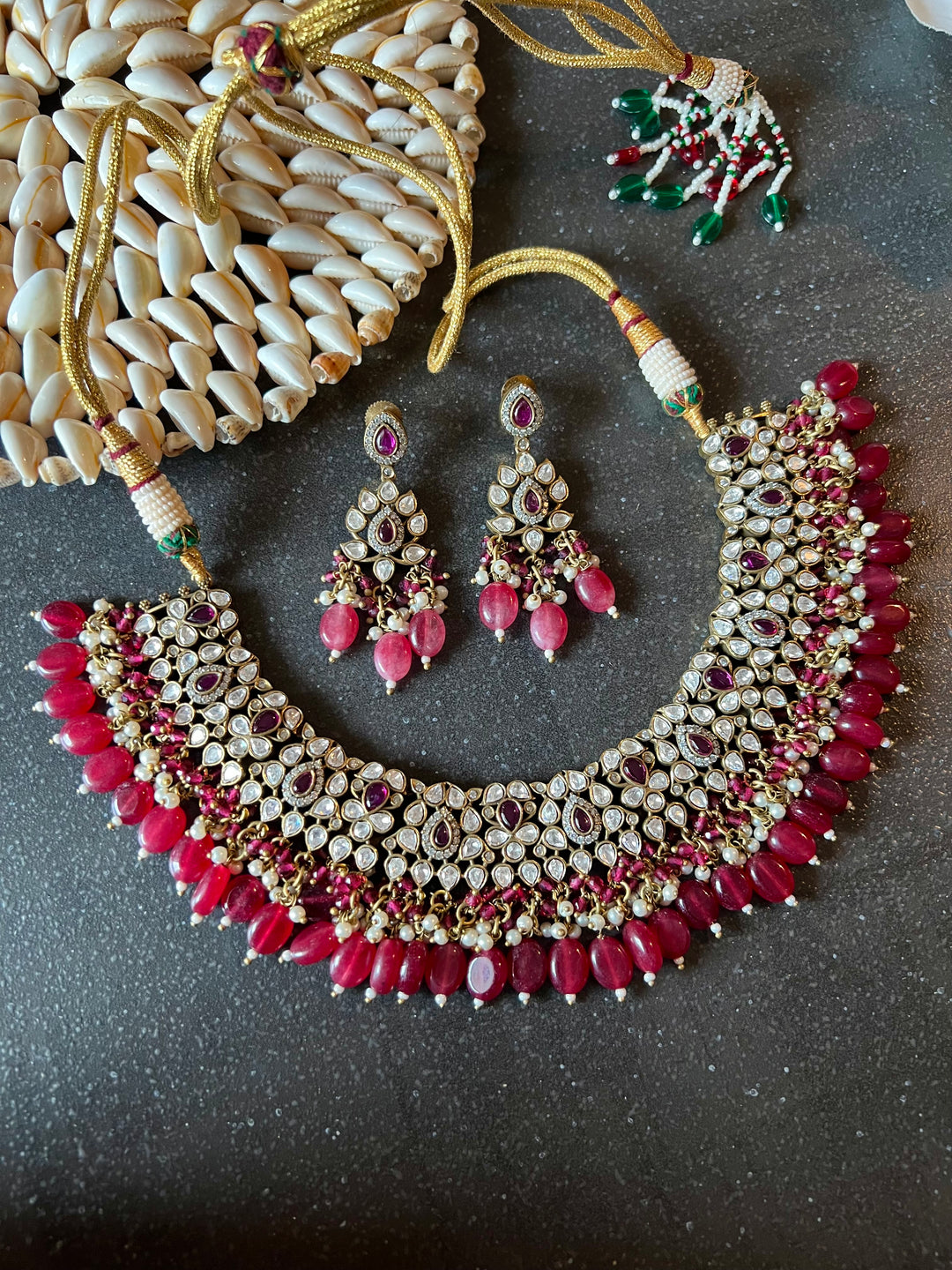 Victorian Kundan Necklace with Earrings