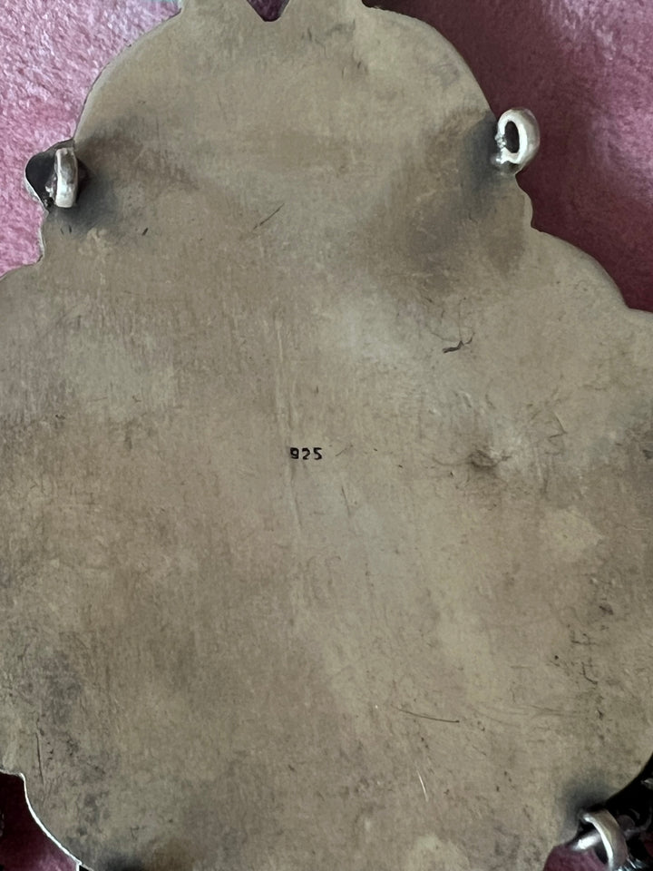 Divine Elegance: Handmade Silver Thread Pendant Necklace with Radha Krishna Figurine