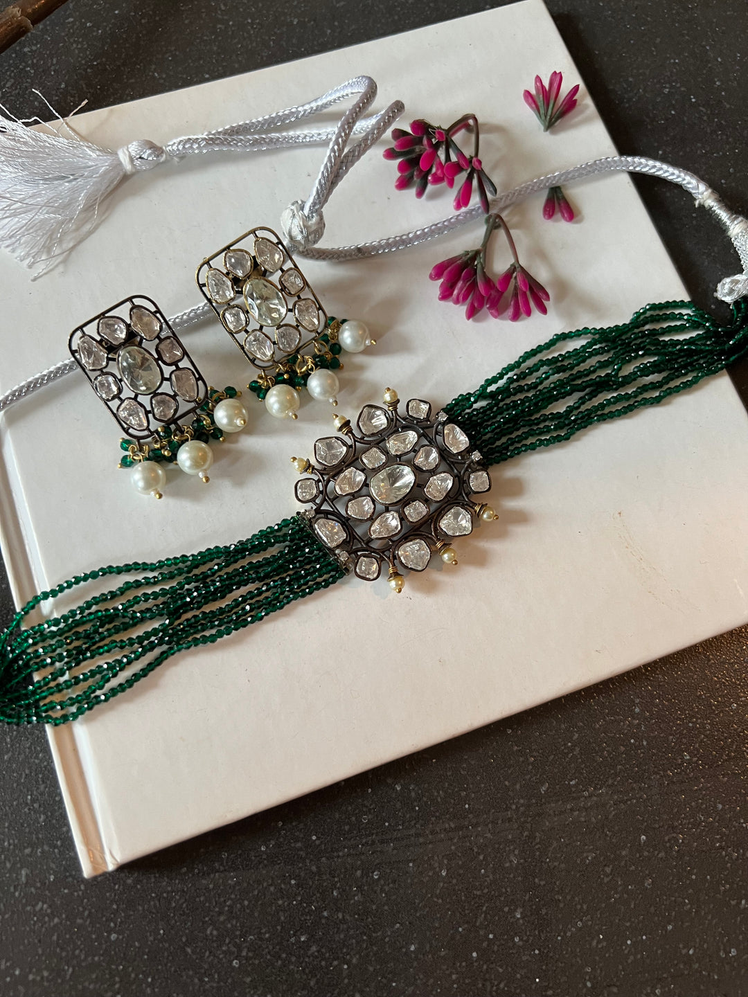 Victorian Kundan Choker with Earrings