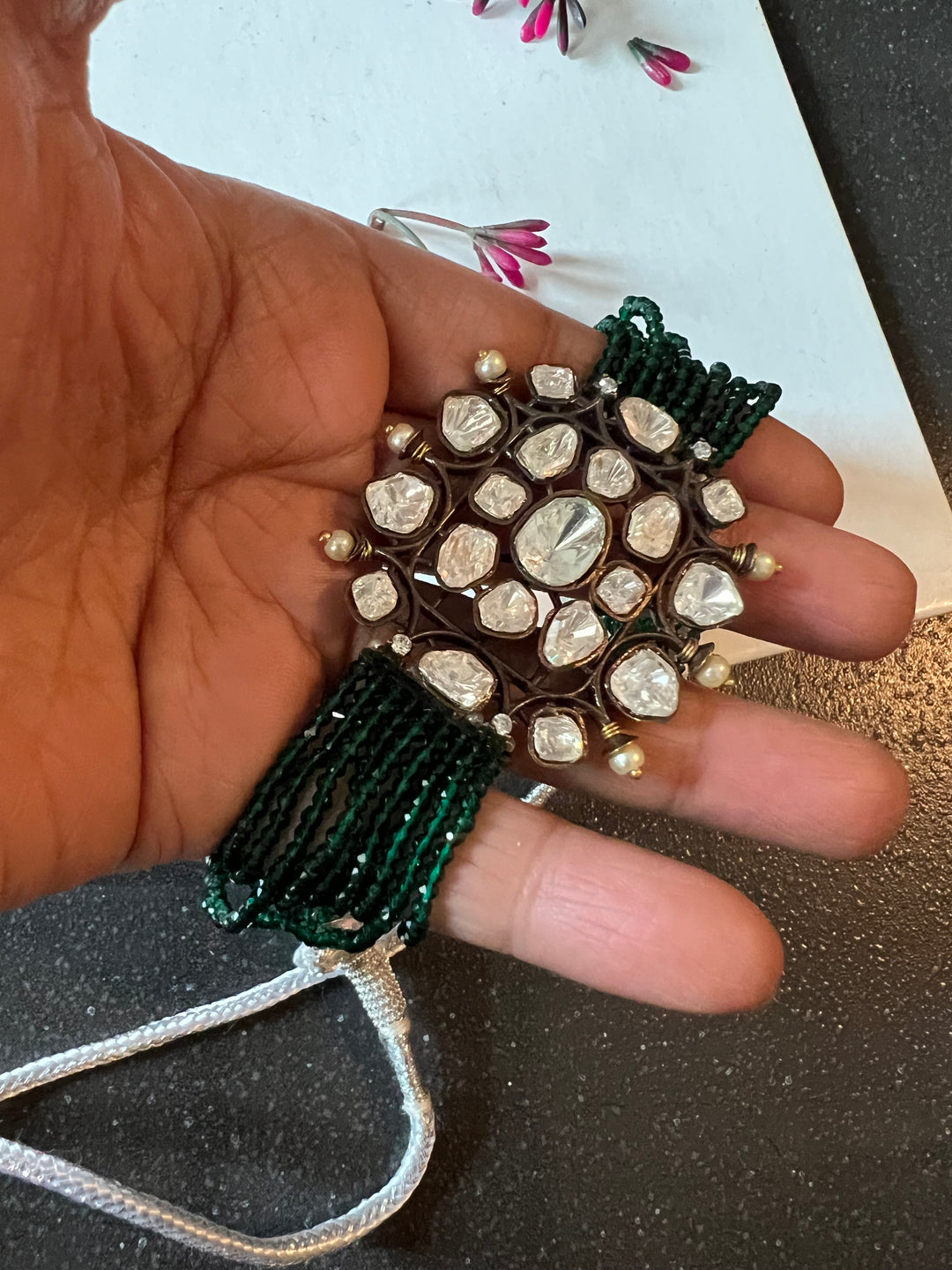 Victorian Kundan Choker with Earrings