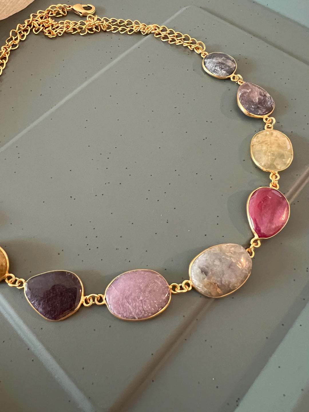Statement Natural Multi Sapphire Necklace