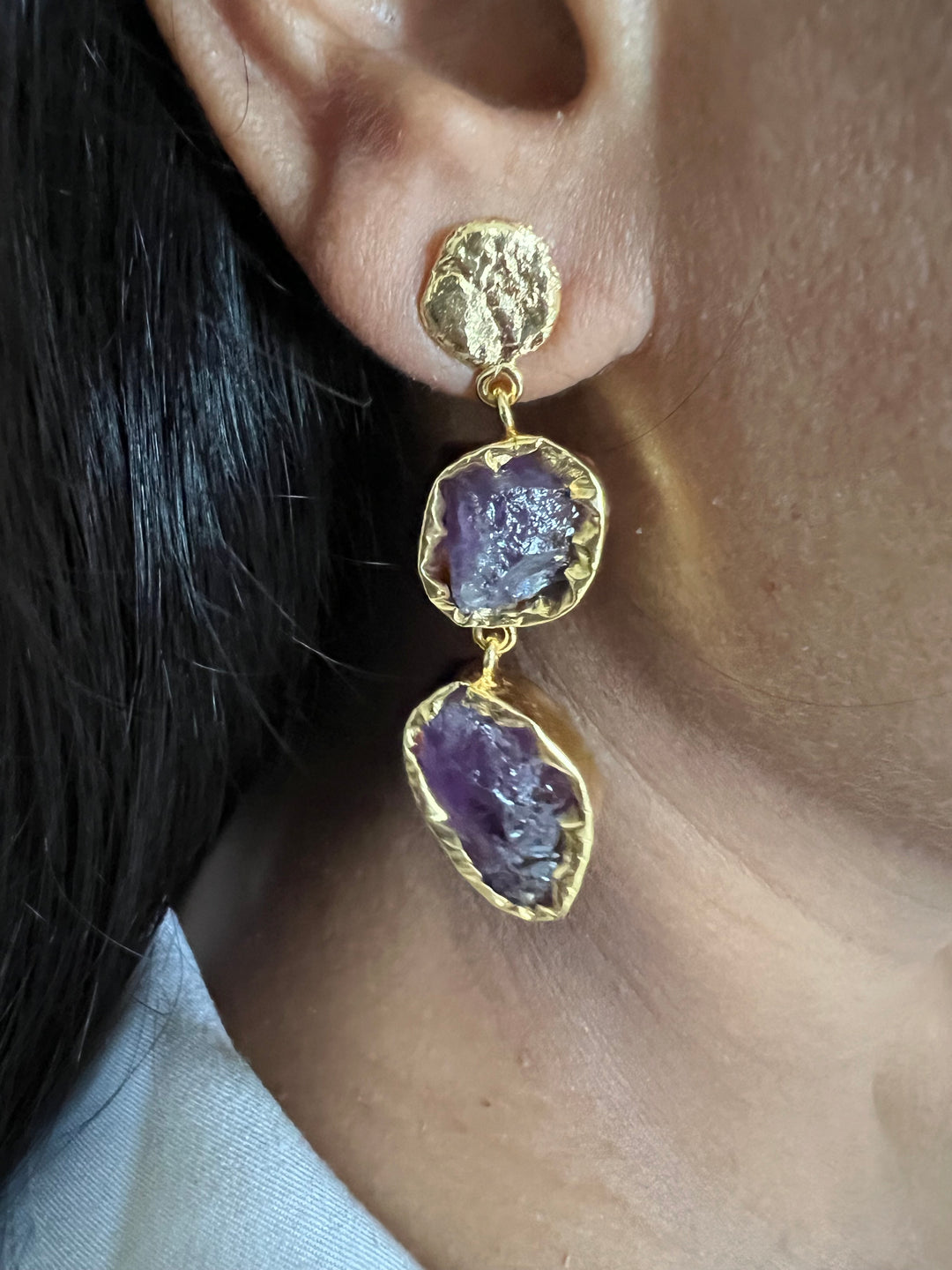 Raw Gemstone Earrings