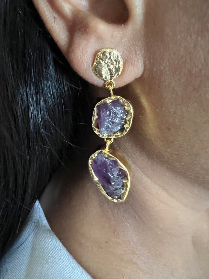 Raw Gemstone Earrings