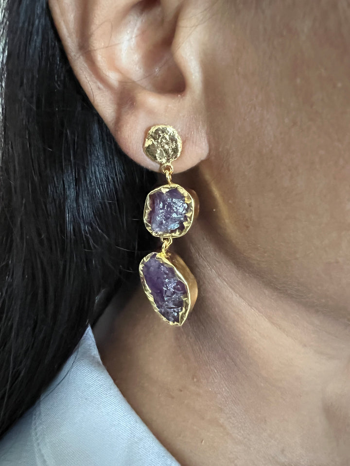Raw Gemstone Earrings