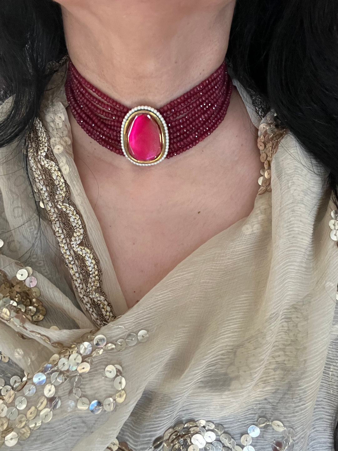 Gorgeous Stone choker with studs