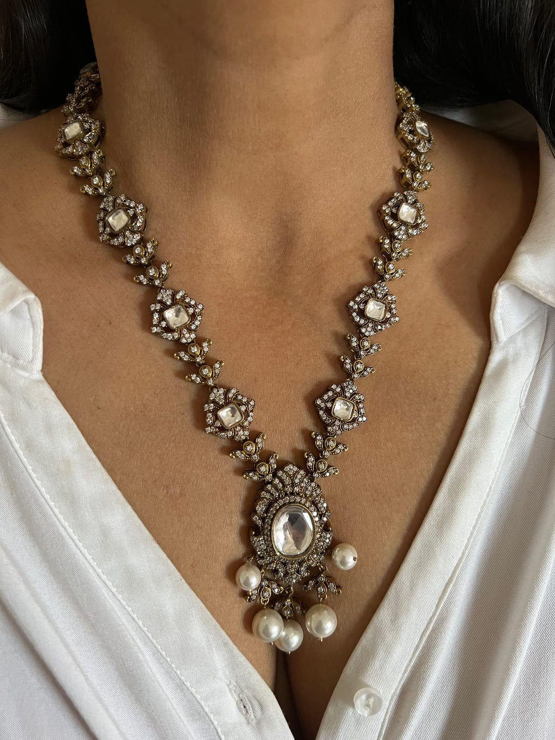 Victorian Necklace with Statement Earrings