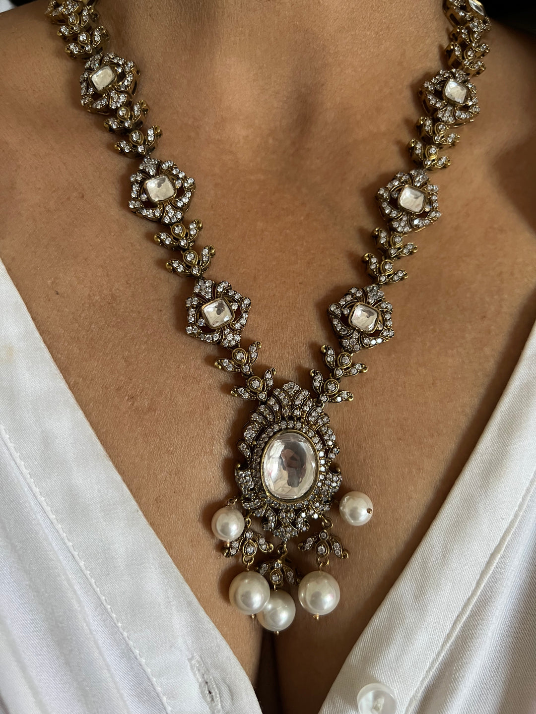 Victorian Necklace with Statement Earrings
