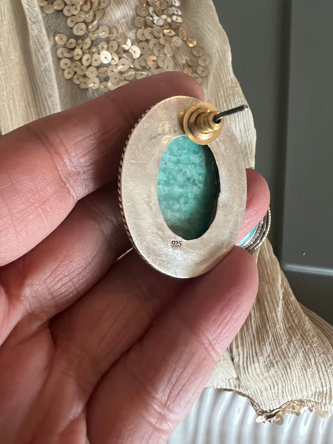 Statement 925 Silver Earrings with Natural Stones Pearls & Kundan Work - Handmade, One of a Kind