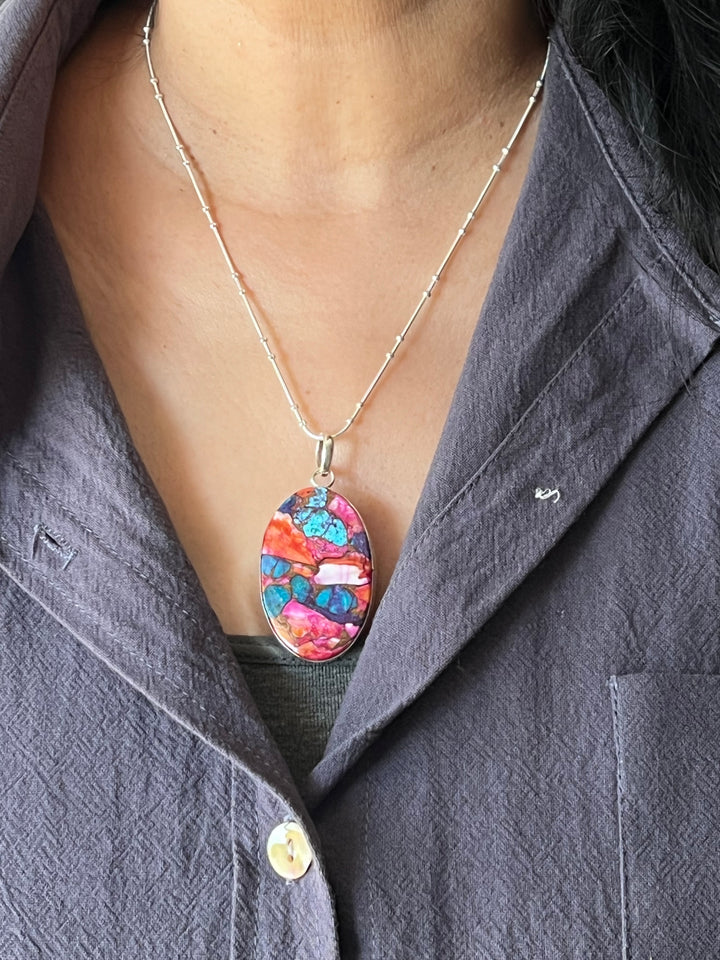 Sterling Silver Pendant with 925 Sterling Silver Necklace