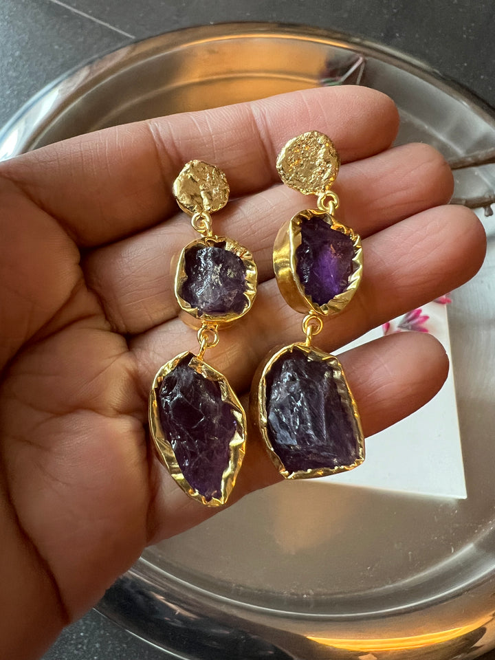 Raw Gemstone Earrings