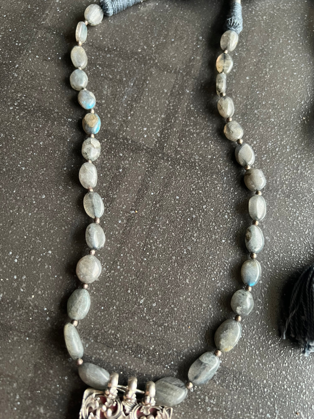 Statement 925 Silver Pendant with Labradorite Necklace