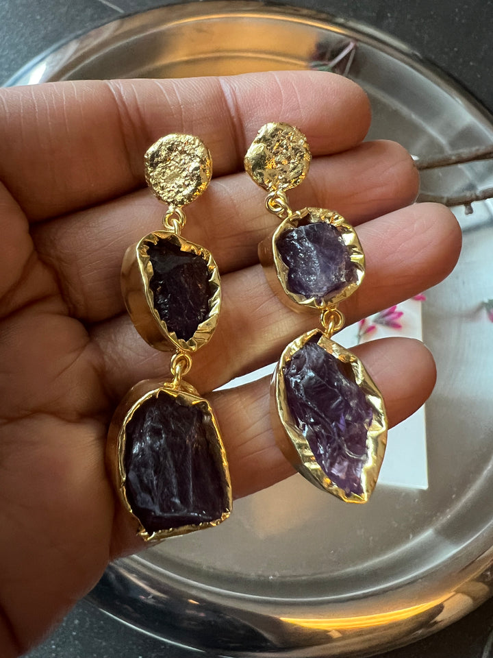 Raw Gemstone Earrings