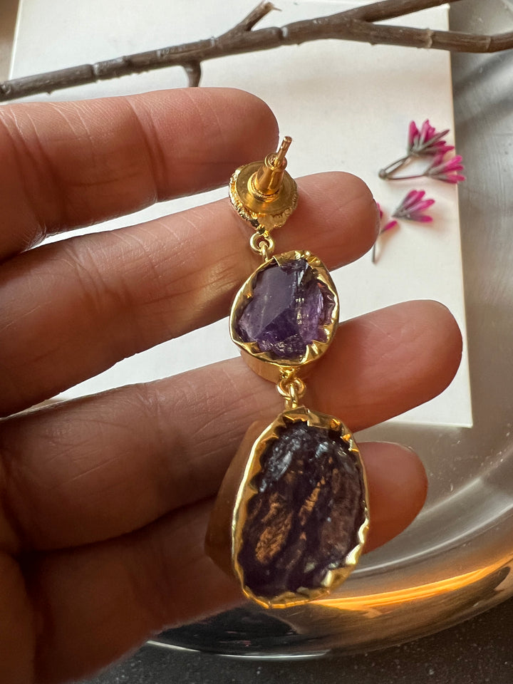 Raw Gemstone Earrings