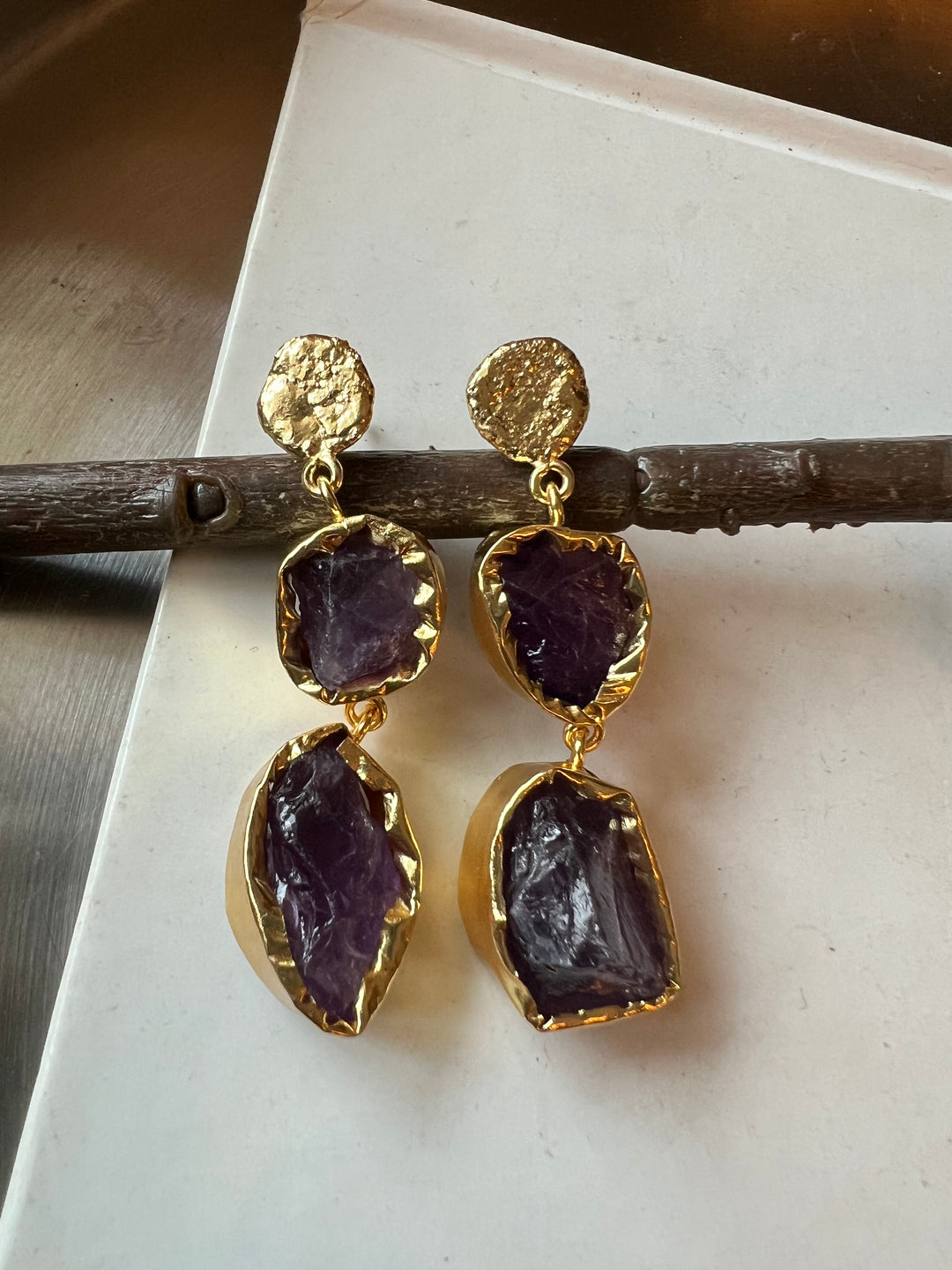 Raw Gemstone Earrings