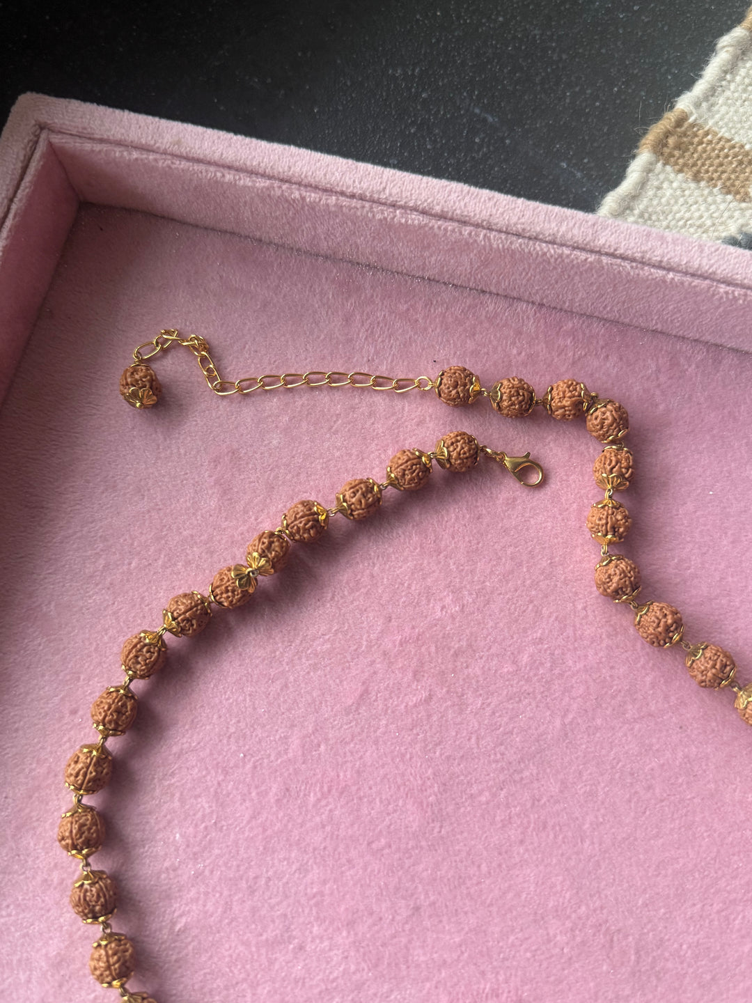 Handmade Panch Mukhi Rudraksha Pendant Necklace | Nepal Rudraksha with Certificate, 925 Silver Gold Polish