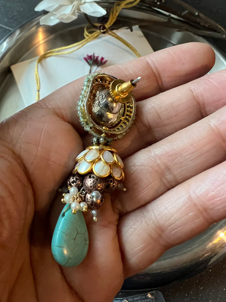 Beautiful Fusion Kundan Choker Necklace with Earrings