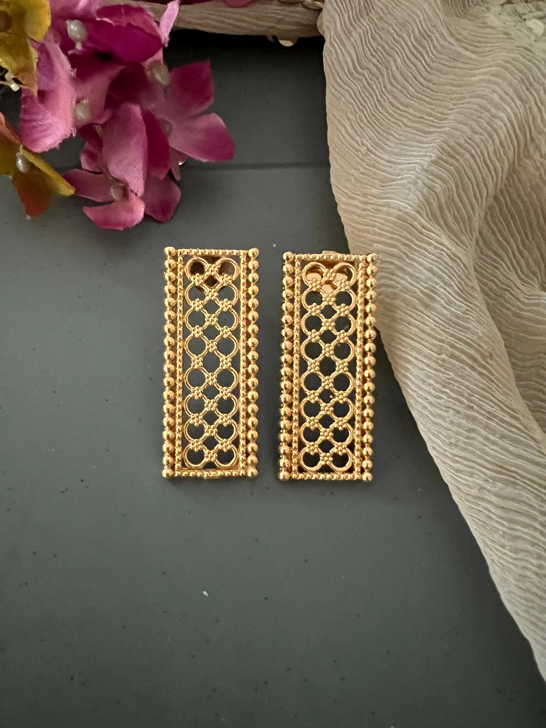 Gold Tone Earrings - Perfect for Destination Weddings, Gold Replica