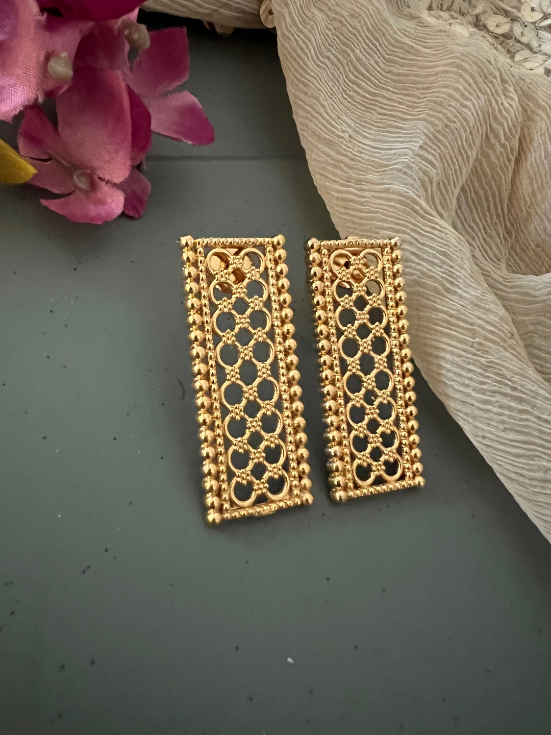 Gold Tone Earrings - Perfect for Destination Weddings, Gold Replica