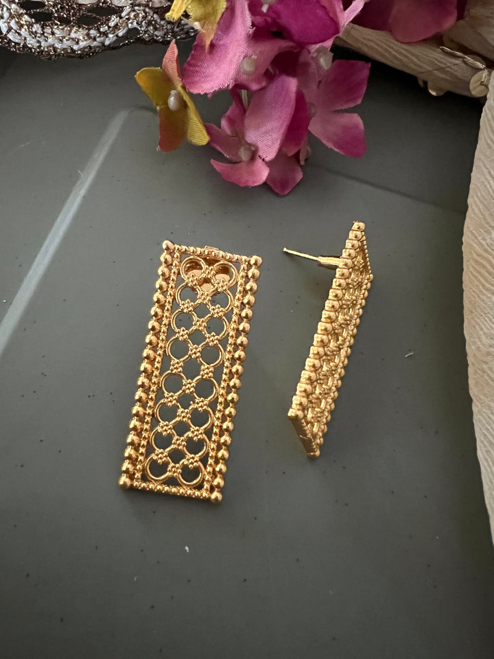 Gold Tone Earrings - Perfect for Destination Weddings, Gold Replica