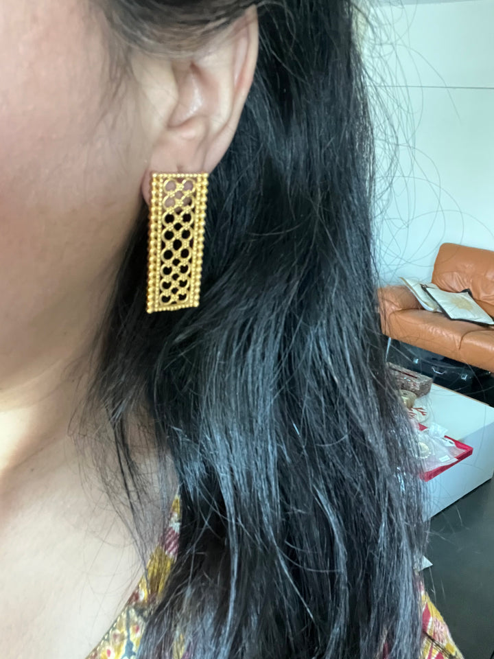 Gold Tone Earrings - Perfect for Destination Weddings, Gold Replica