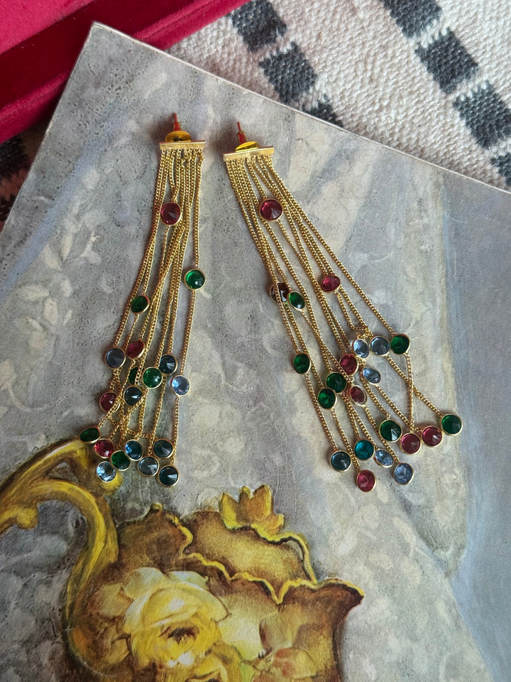 Designer Sapphire Long Earrings