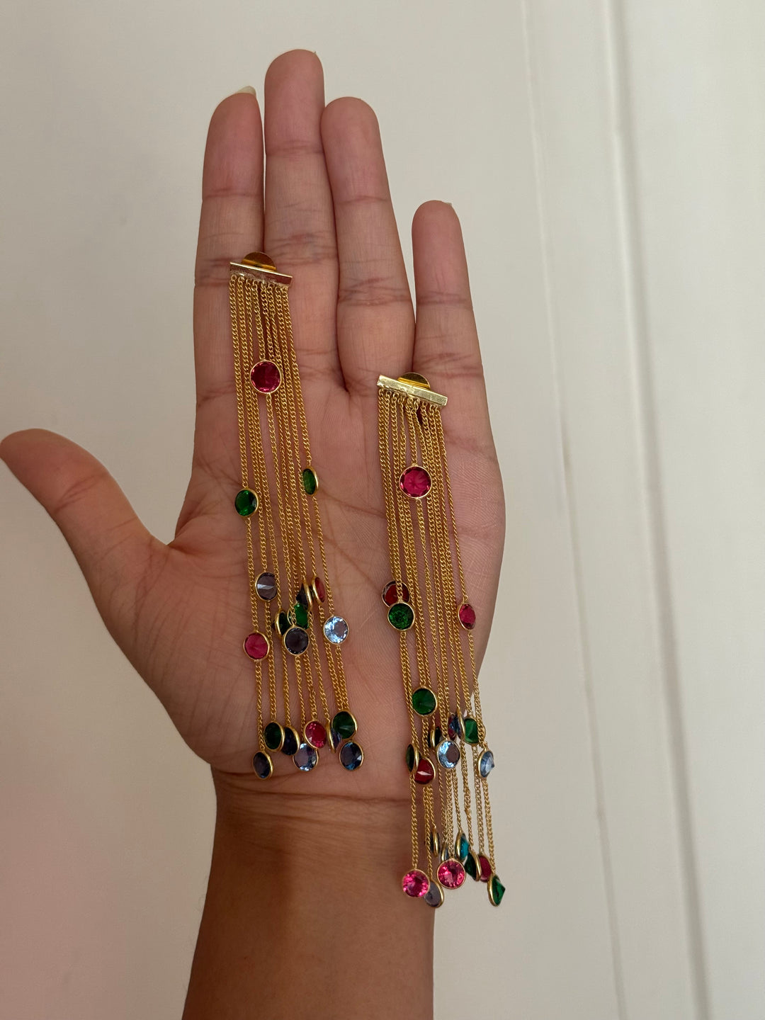Designer Sapphire Long Earrings